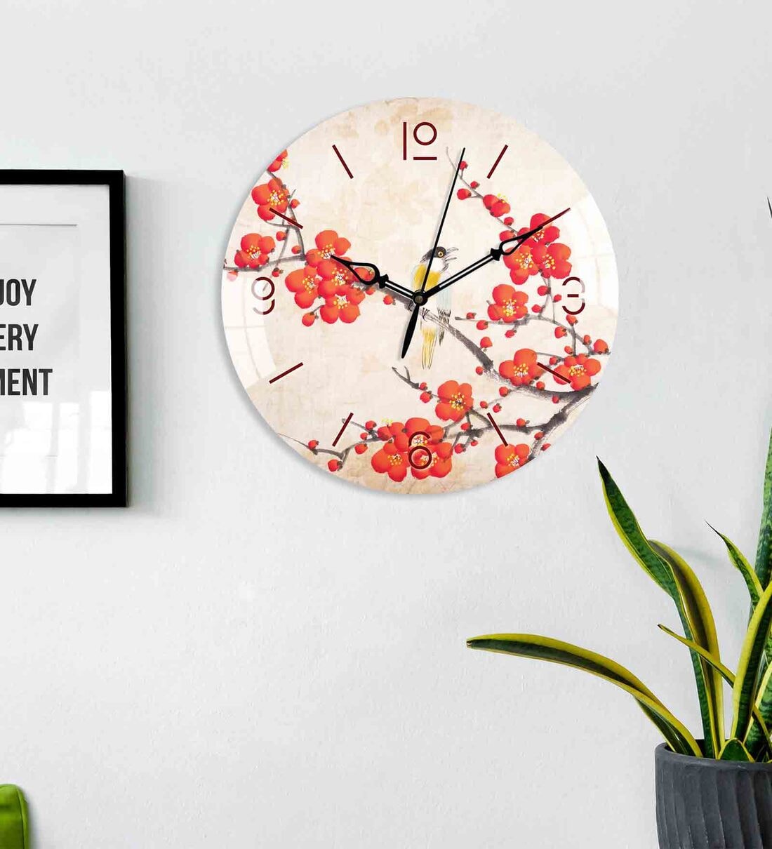 Buy Blooming Flowers Acrylic Wall Clock by The Next Decor Online ...