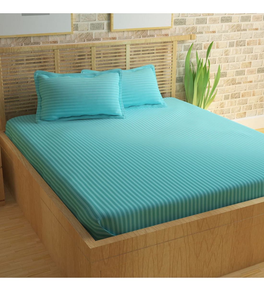 Buy Cotton 300TC King Size Bedsheet With 2 Pillow Covers at 32 OFF by