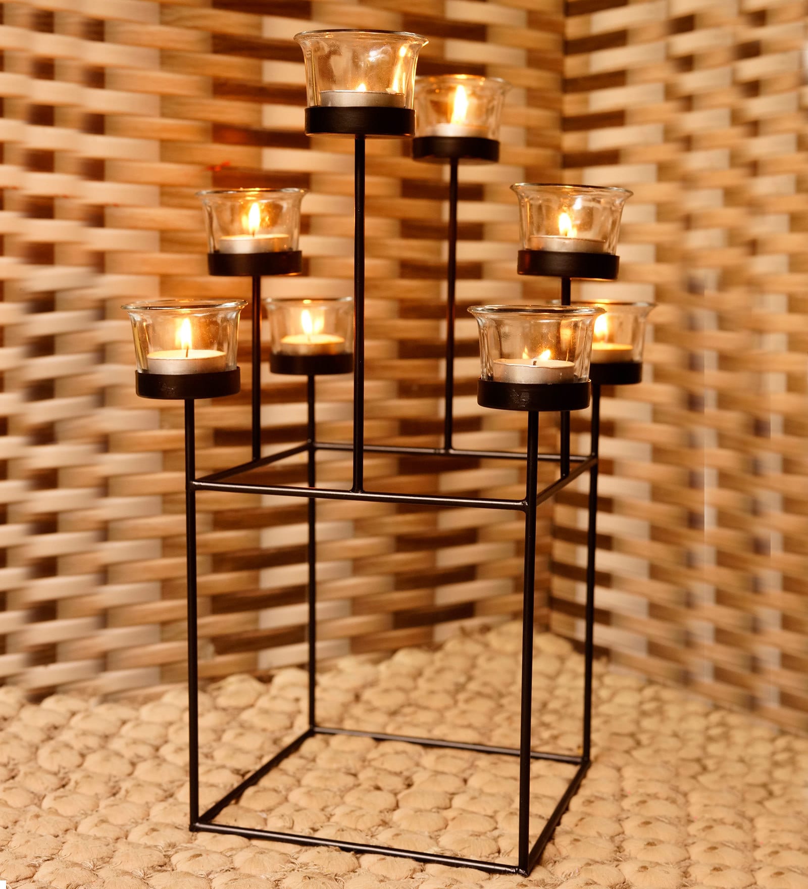Buy Black Iron Table Tea Light Holder by House of Sajja at 49 OFF by