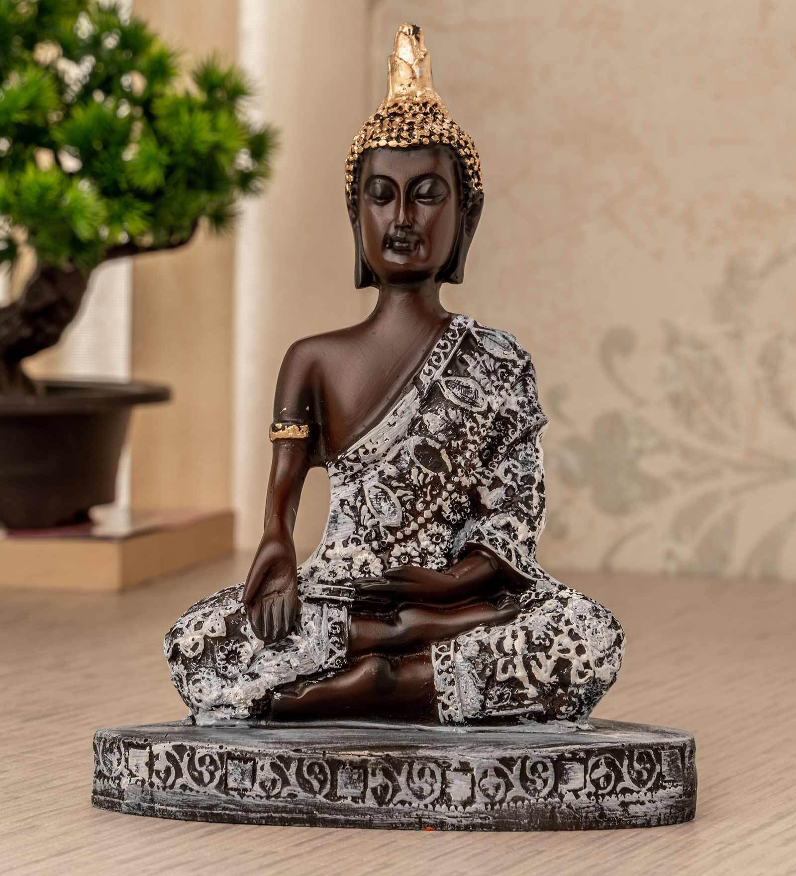 Buy Black White Polyresin 6.2 Inches Buddha Idol Statue By Tied Ribbons ...