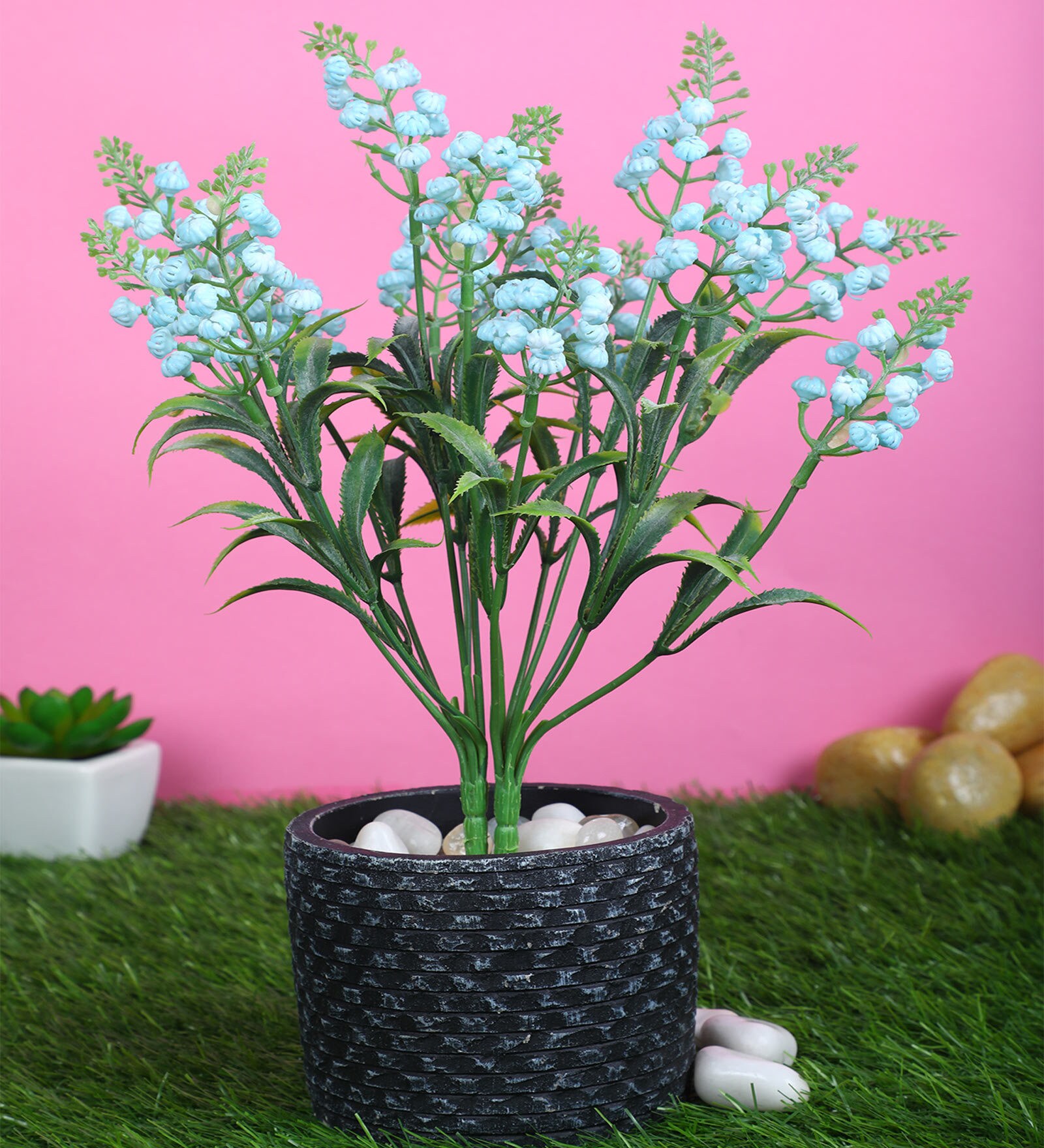 Buy Blue PVC Artificial Plant Without Pot by Pollination at 54 OFF by
