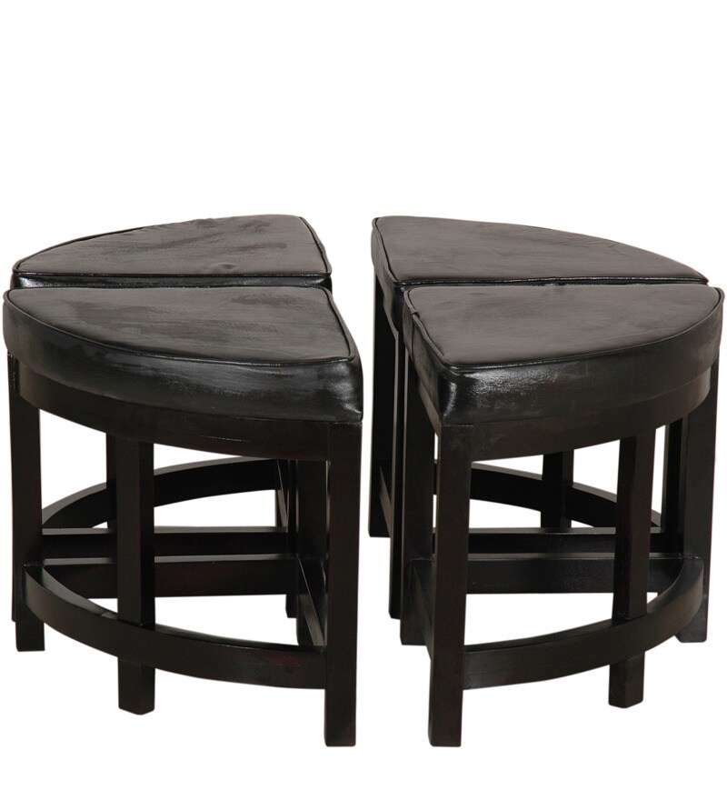 Buy Space Saving Four Seater Dining Set in Espresso Walnut Finish by