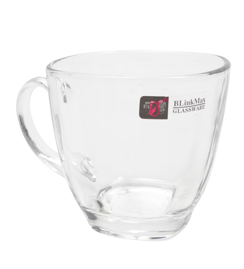 Blinkmax Glass 190 ML Tea Cups Set of 6 by Blinkmax Online Cups