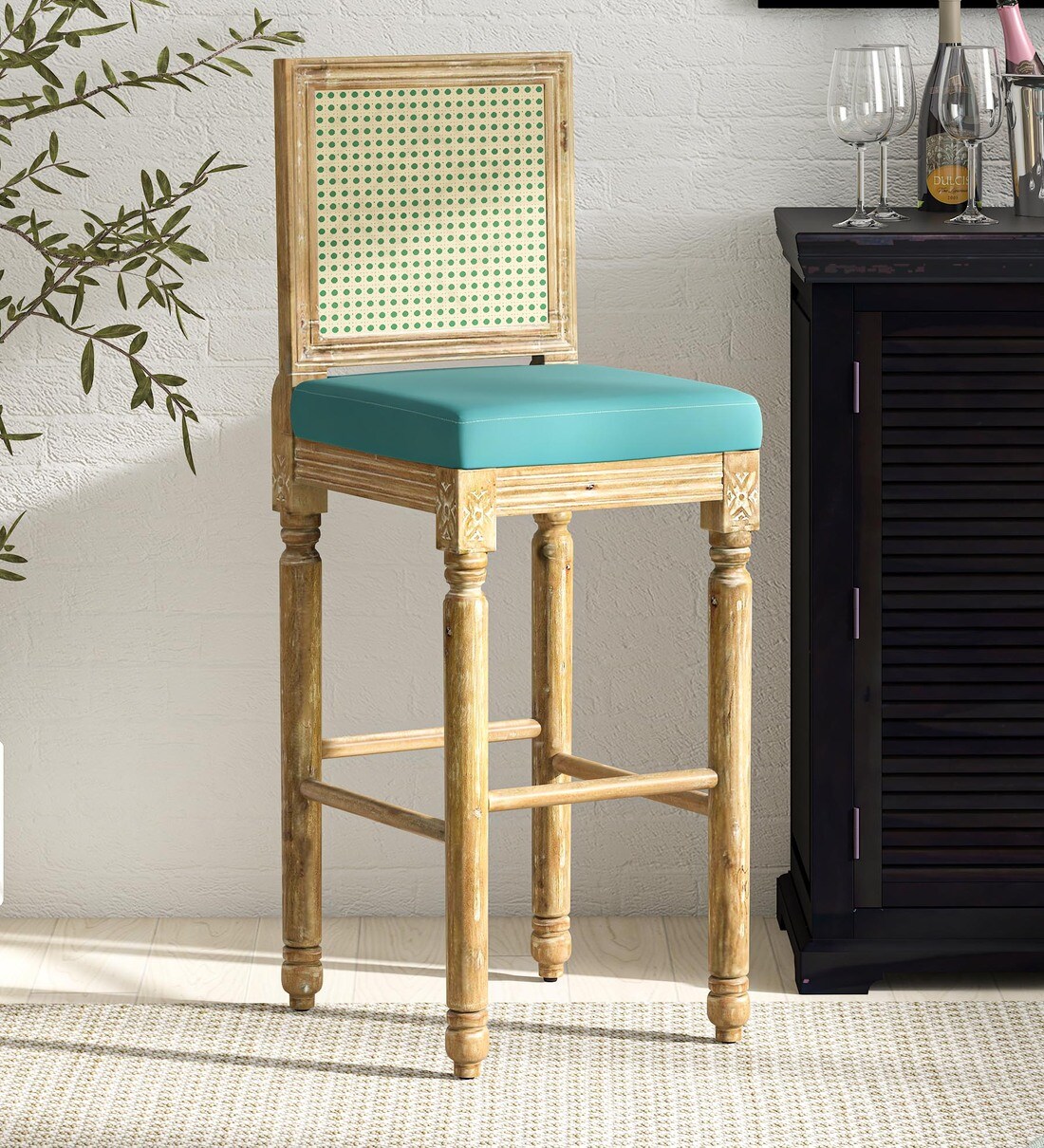 Buy Bolton Solid Wood Bar Stool In Distress Finish at 15 OFF by