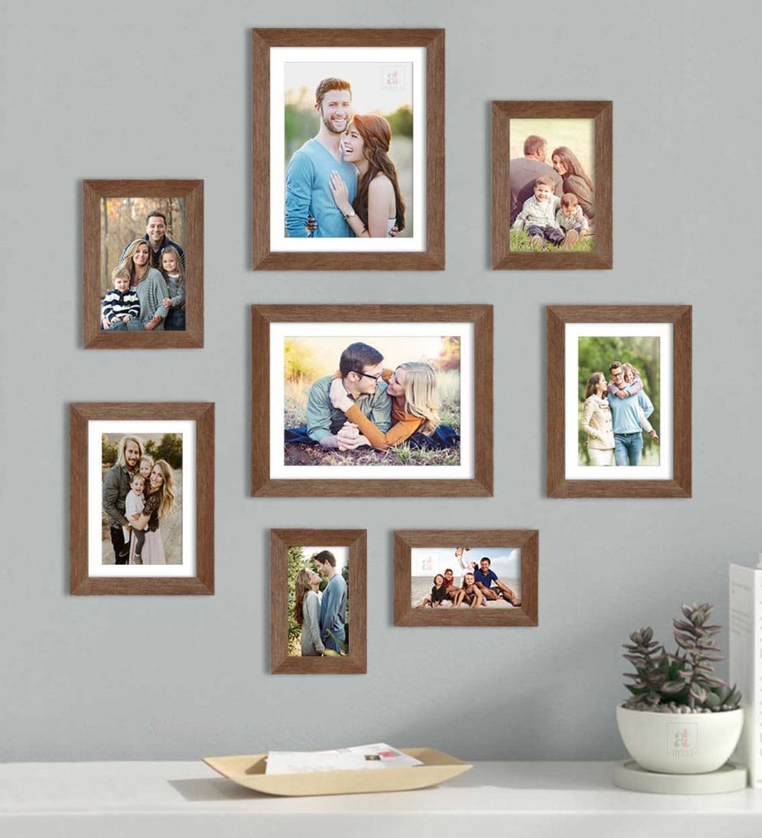 Buy Brown Polyresin Individual Set Of 8 Collage Photo Frames at 38% OFF ...