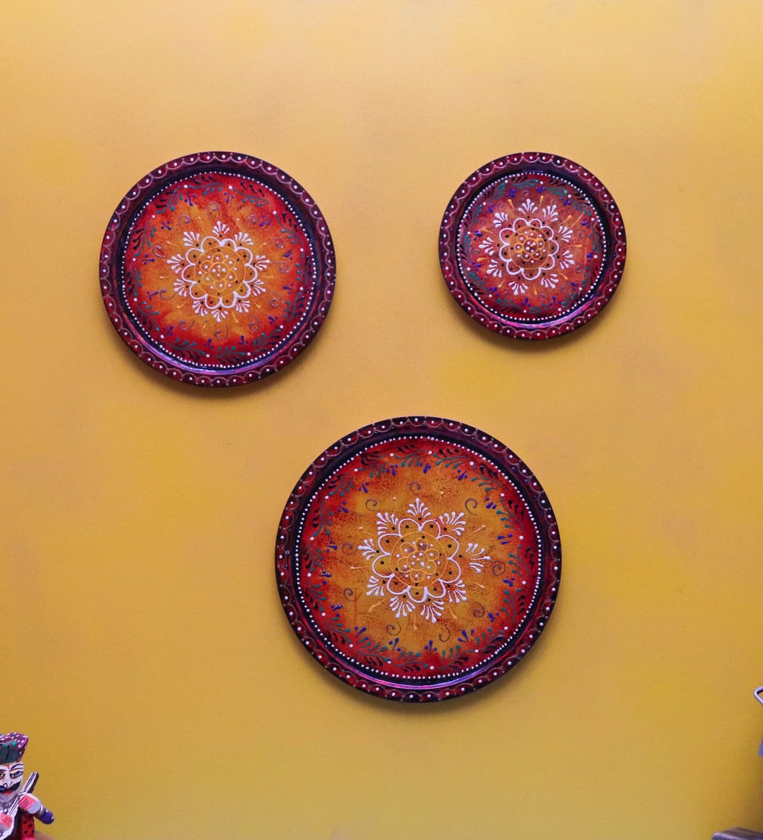 Buy Brown Mdf Wooden Wall Decor Plates Set Of 3 at 32 OFF by Art of