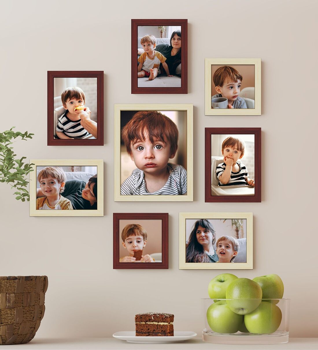 Buy Brown Synthetic Wood (Set of 8) Photoframes by Art Street at 81% ...