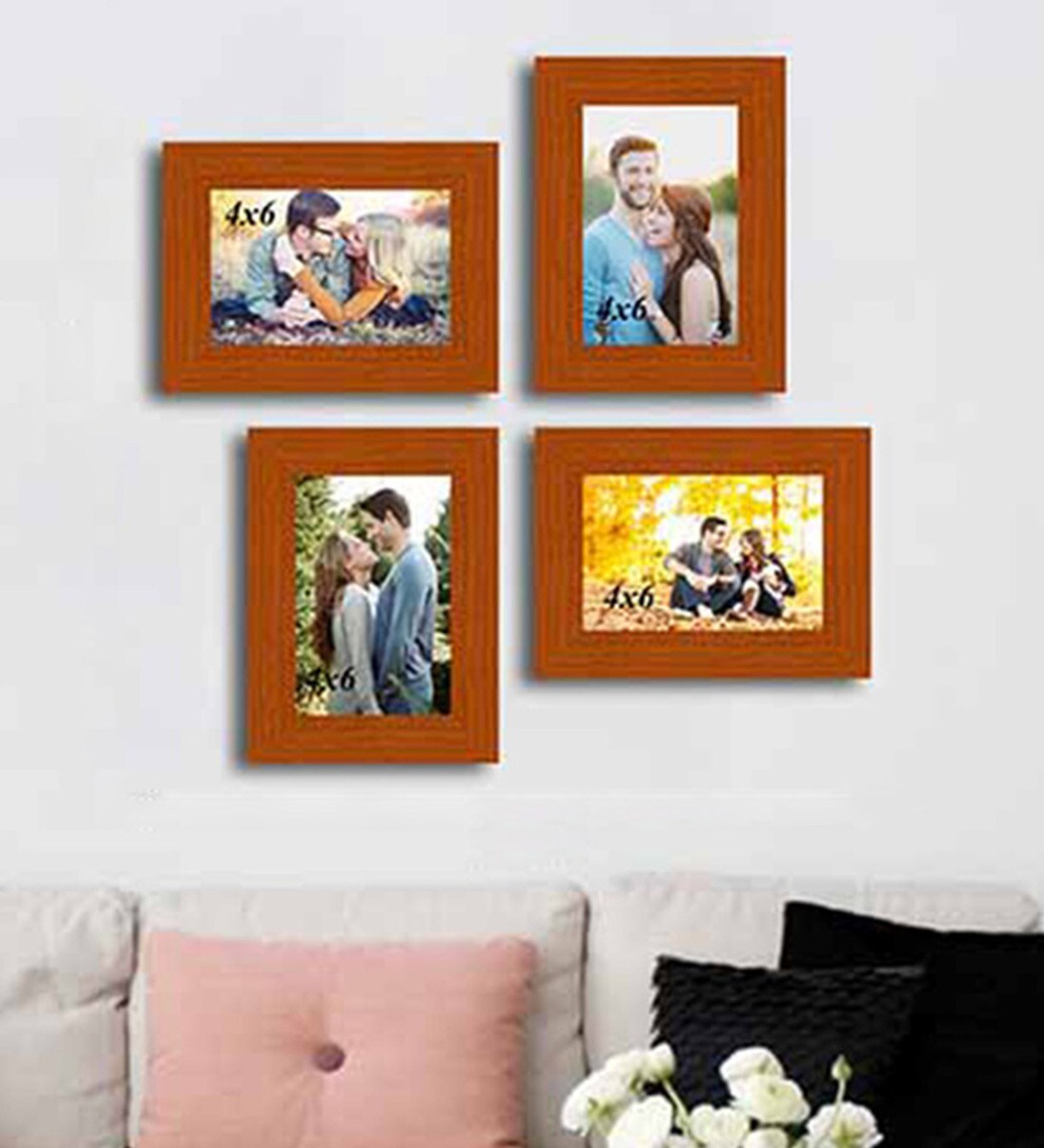 Buy Brown Solid Wood Alice Set Of 4 Collage Photo Frames Online Collage Photo Frames Photo