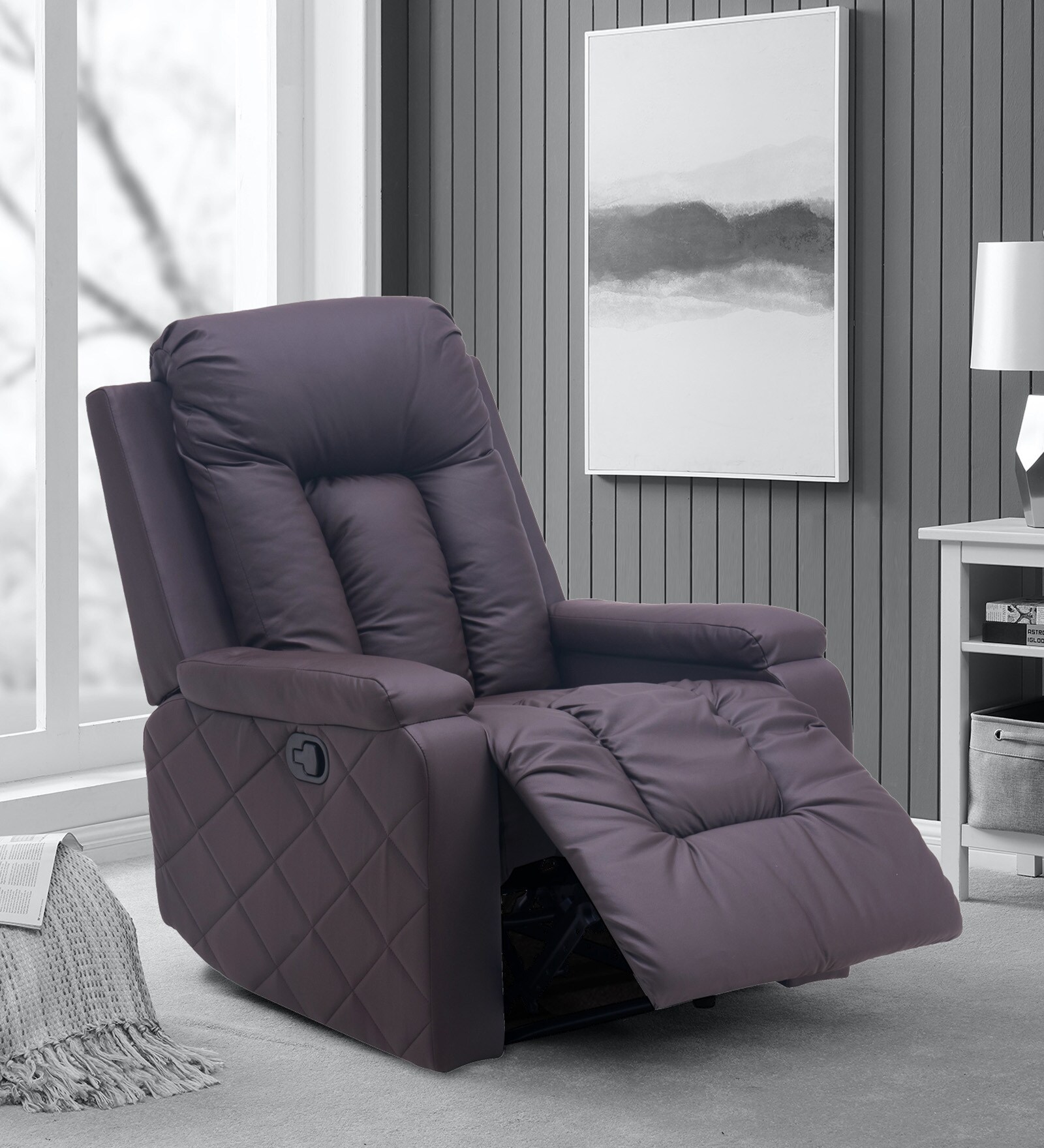 Buy Brazil Manual Pushback Recliner in Dark Brown Colour at 26 OFF by
