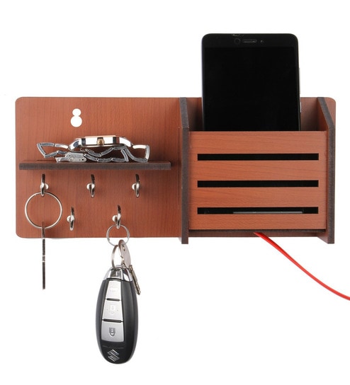 Brown Mdf Side-Shelf Pocket Key Holder Offers & Cashback
