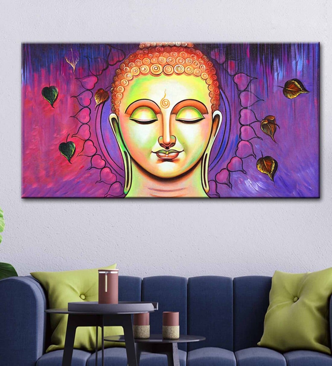 Buy Buddha Meditating Multicolour Canvas Framed Spiritual Art Print ...