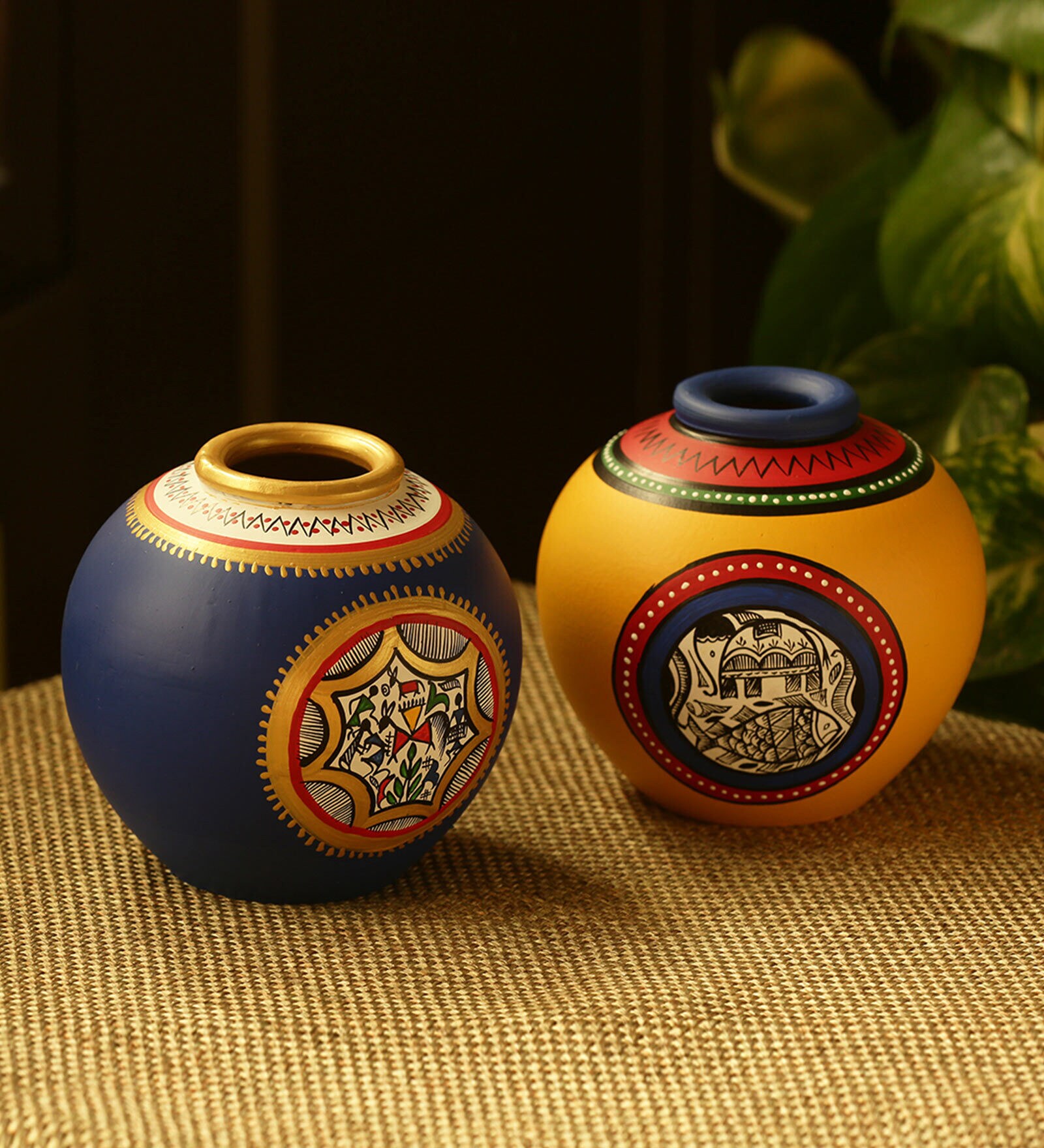 Buy Bud (Set of 2) Terracotta Vase by Exclusive Lane Online Vases