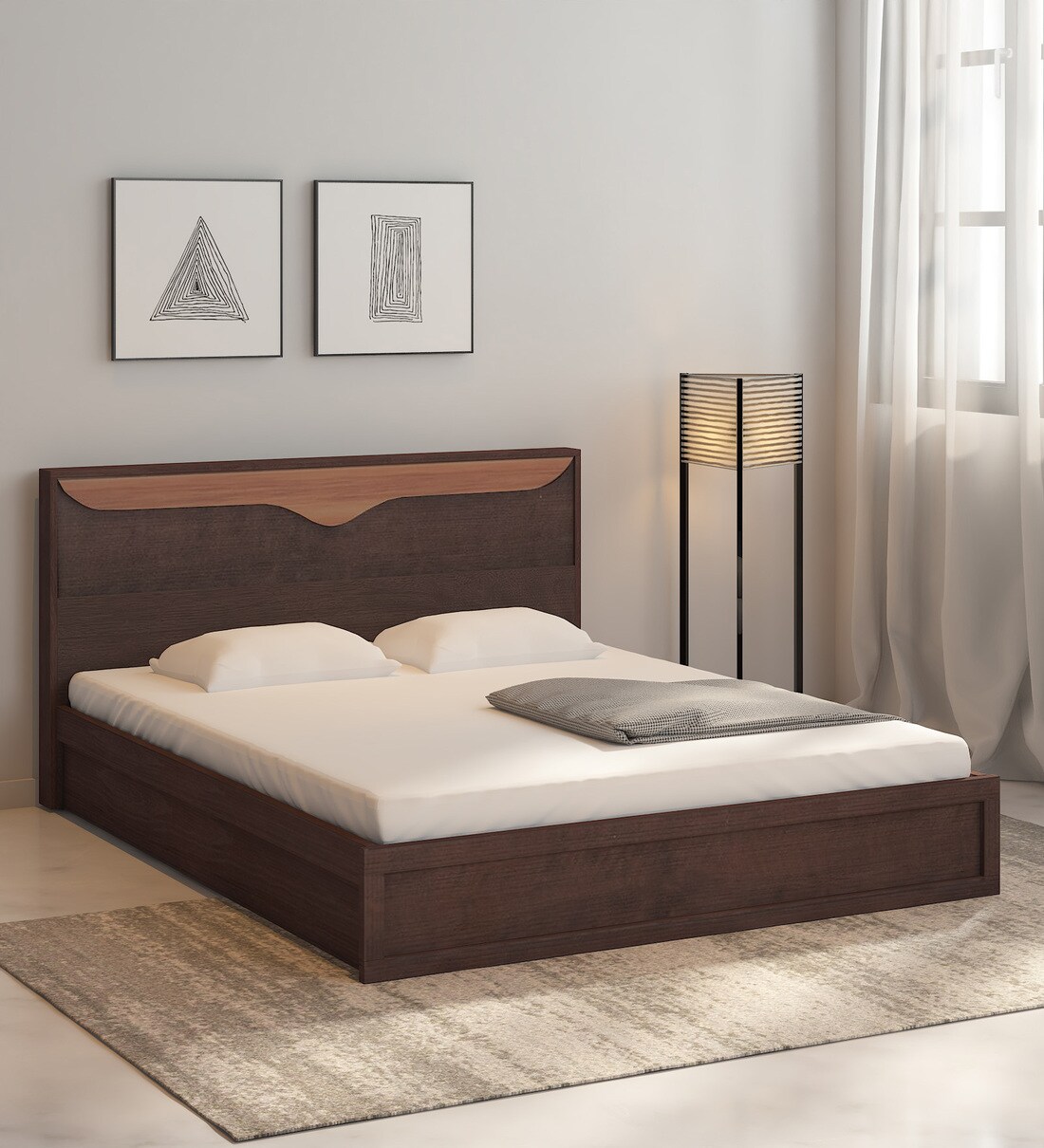 Buy Caily Queen Size Bed in Wenge Finish with Drawer Storage at 41 OFF