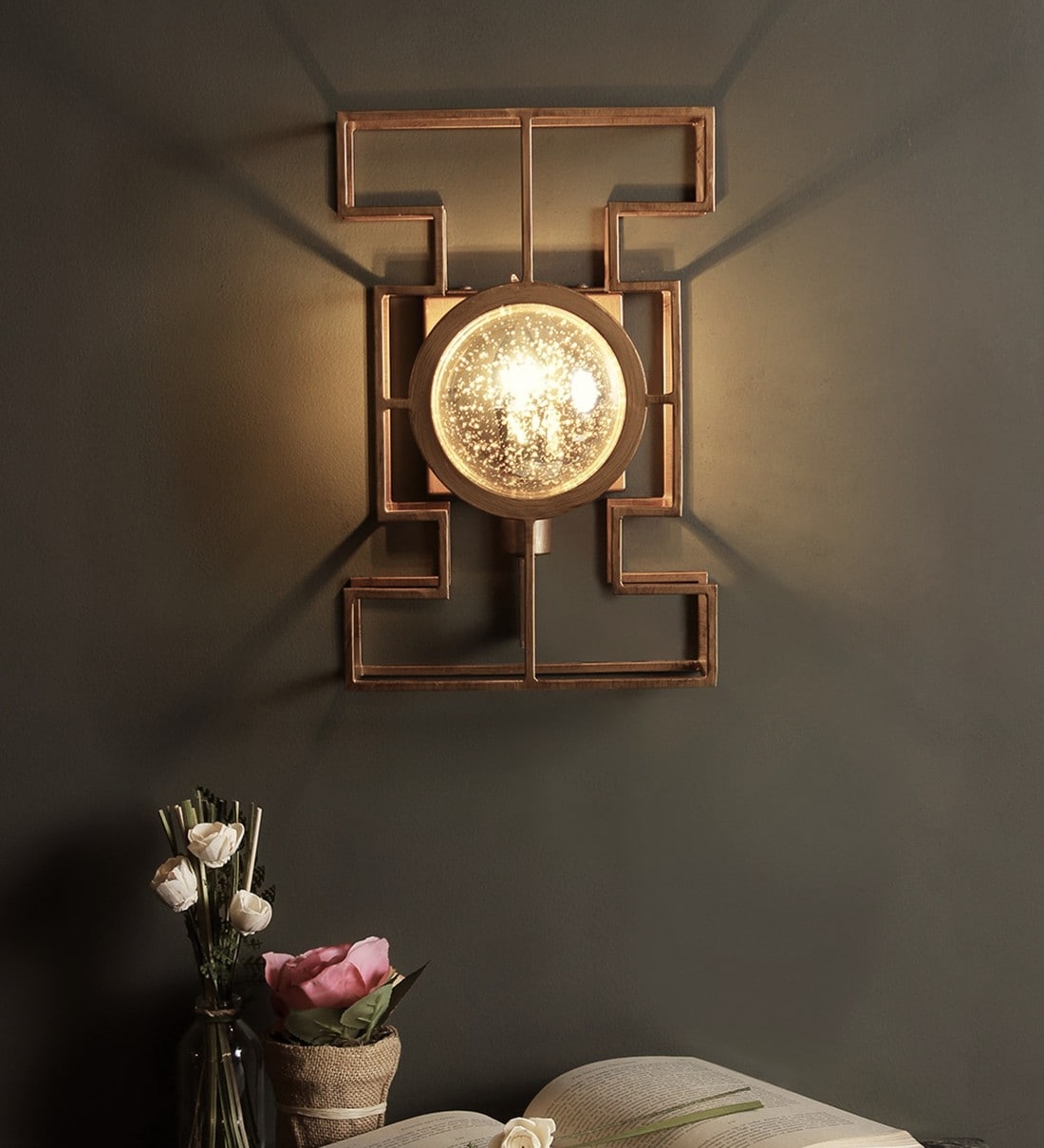 Buy Gold Metal Wall Sconces by Jainsons Emporio Online Candle Wall