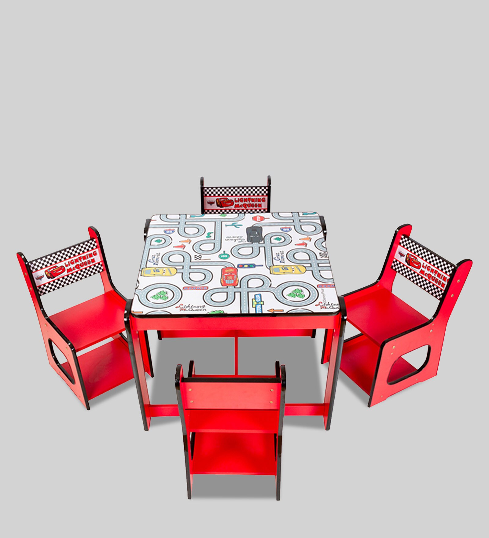 Buy Cars Themed Activity Table & Chairs In Red Colour at 19 OFF by