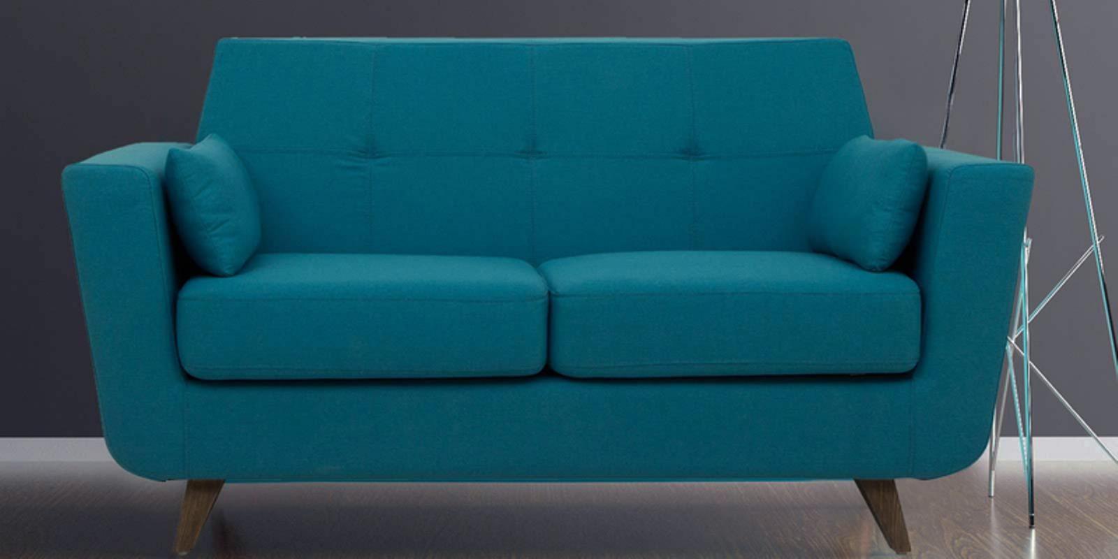 Buy Castello Two Seater Sofa in Tampa Teal Colour on Rent Online