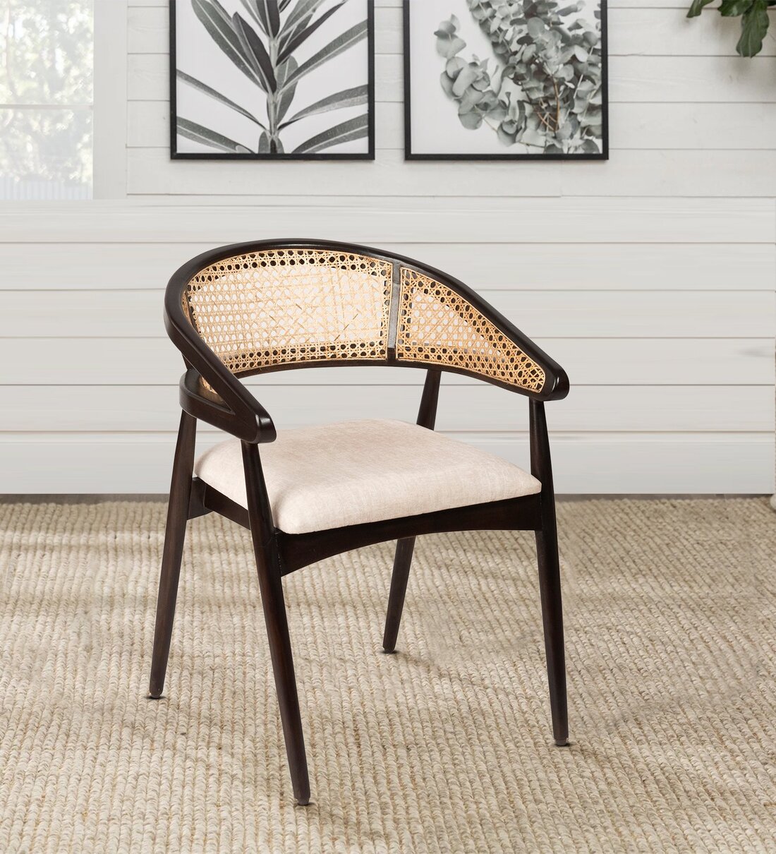 Buy Emerald Natural Cane Arm Chair in Walnut Colour at 32 OFF by Home