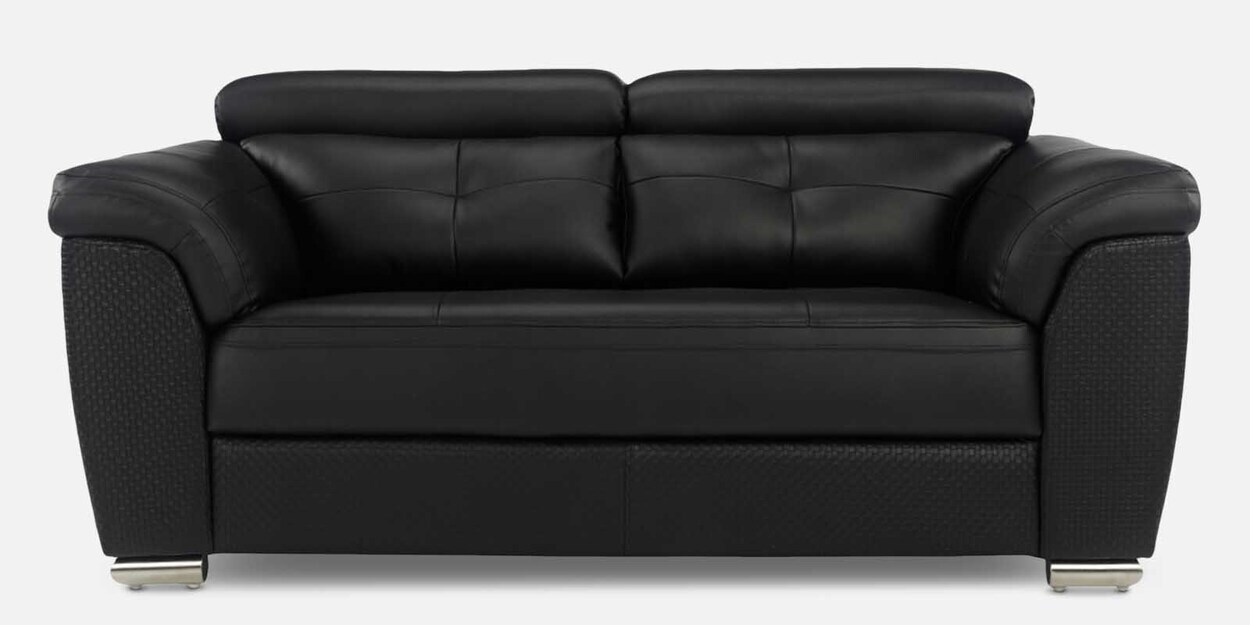 Buy Charles Leatherette 2 Seater Sofas in Black Colour at 60 OFF by