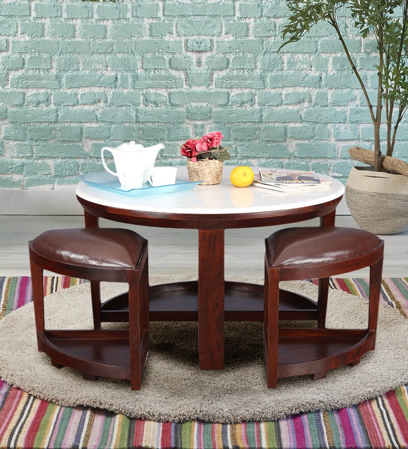 Buy Marion Veener Center Table In Cherry Colour By Hometown