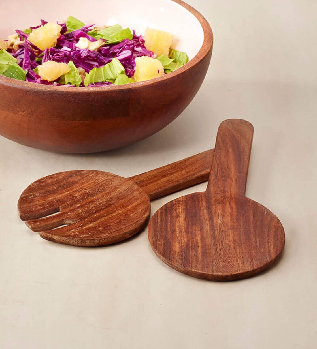 Buy Classic Brown Sheesham Wood (Set of 2) Serving Cutlery at 100 OFF