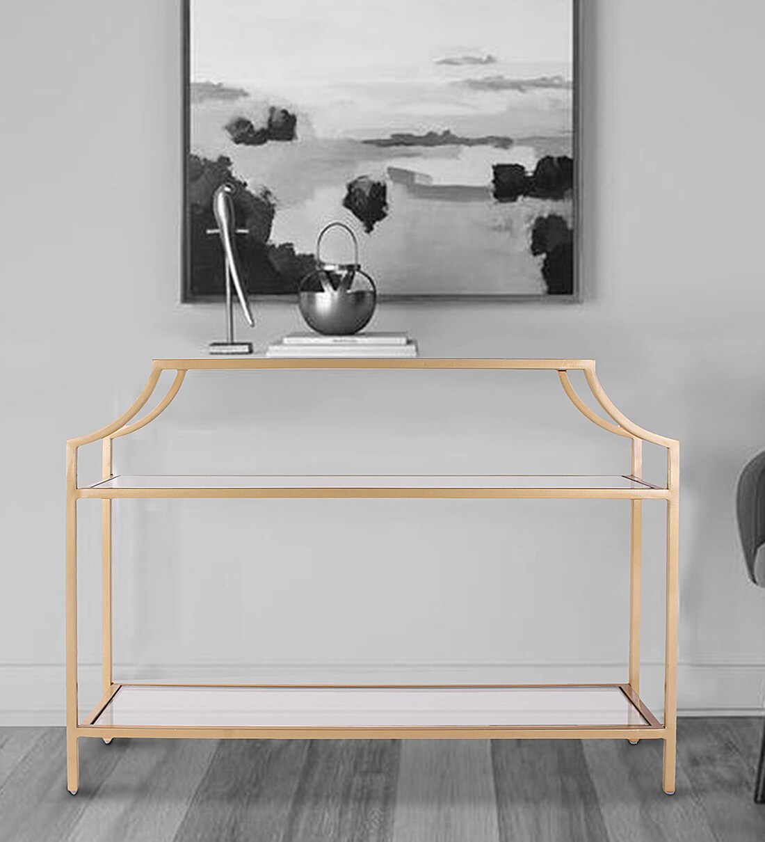 Buy Clifton Console Table In Golden Powder Colour at 17 OFF by Claymint Pepperfry