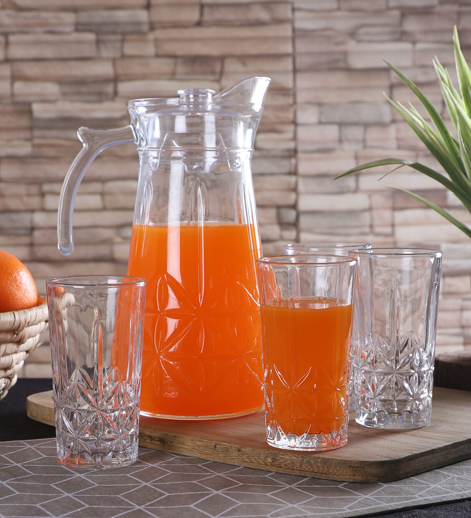 Buy Alonzo Glass (Set of 7) Water Jug with Glass at 32 OFF by Ceradeco