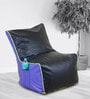 Orka Classic XL Chair Bean Bag Cover in Blue & Black Colour