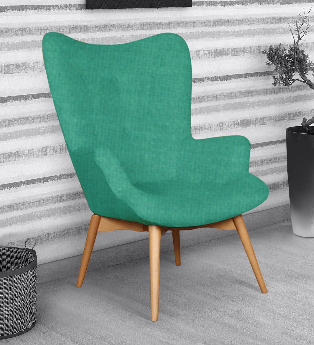 Buy Contour Lounge Chair In Teal Colour at 21% OFF by Furnitech | Pepperfry