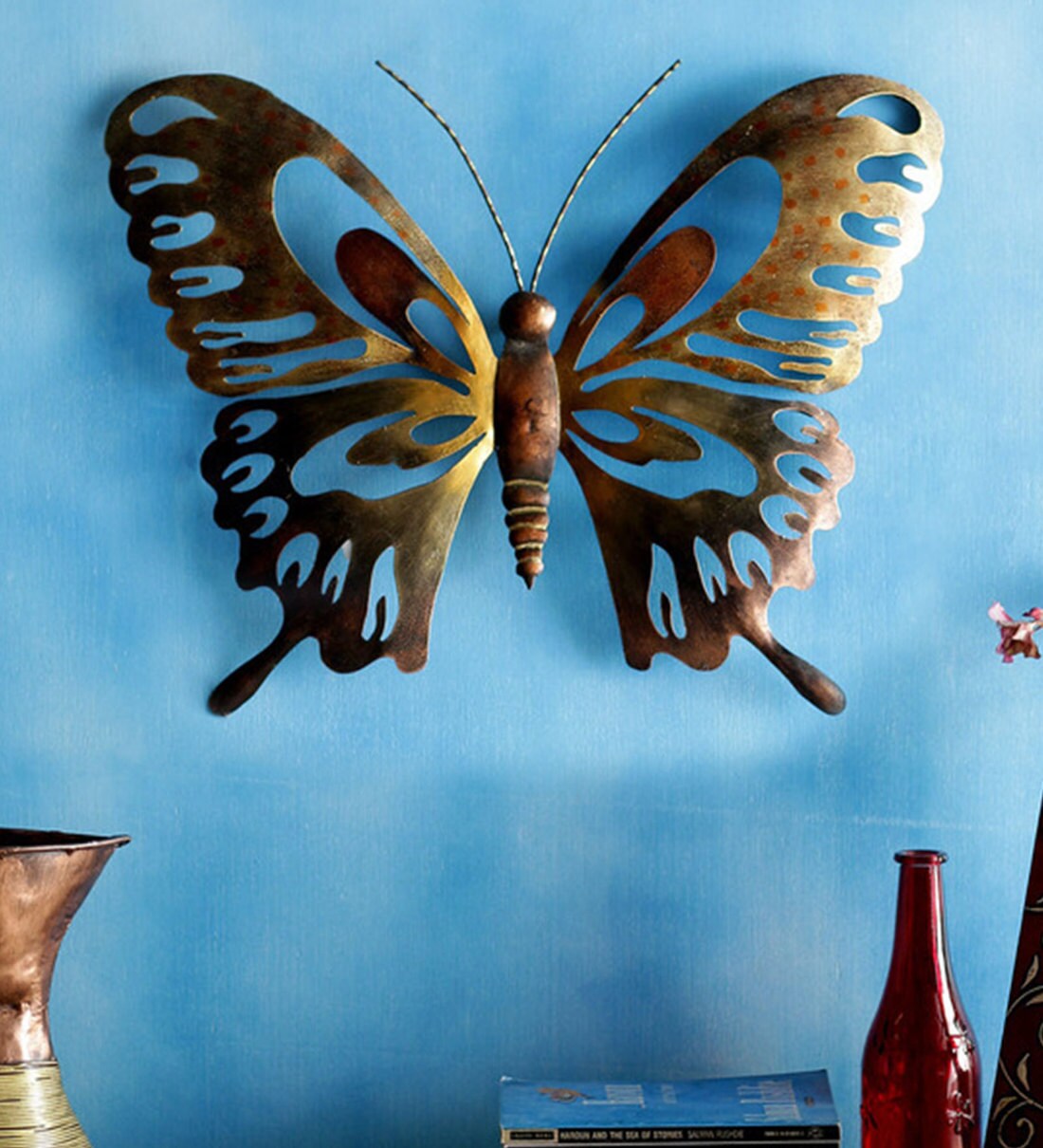 Buy Spiroze Wrought Iron Butterfly Wall Art In Copper at 30 OFF by