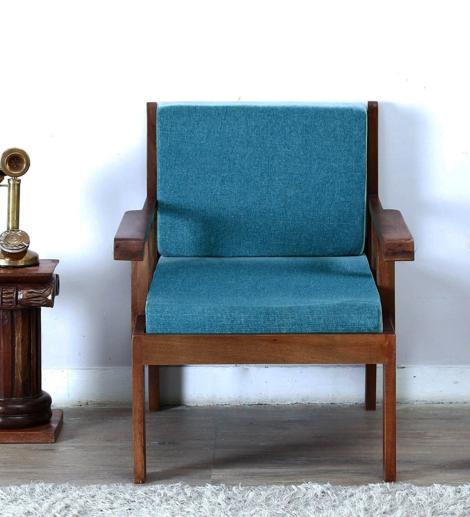 Buy Corvallis Single Seater Sofa in Provincial Teak Finish by