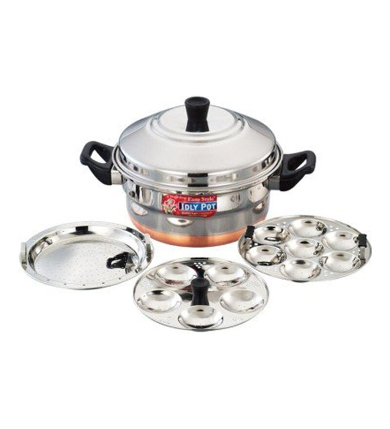 Buy Copper bottom Stainless Steel Idli Cooker 5 Plates (4*5 Idlis
