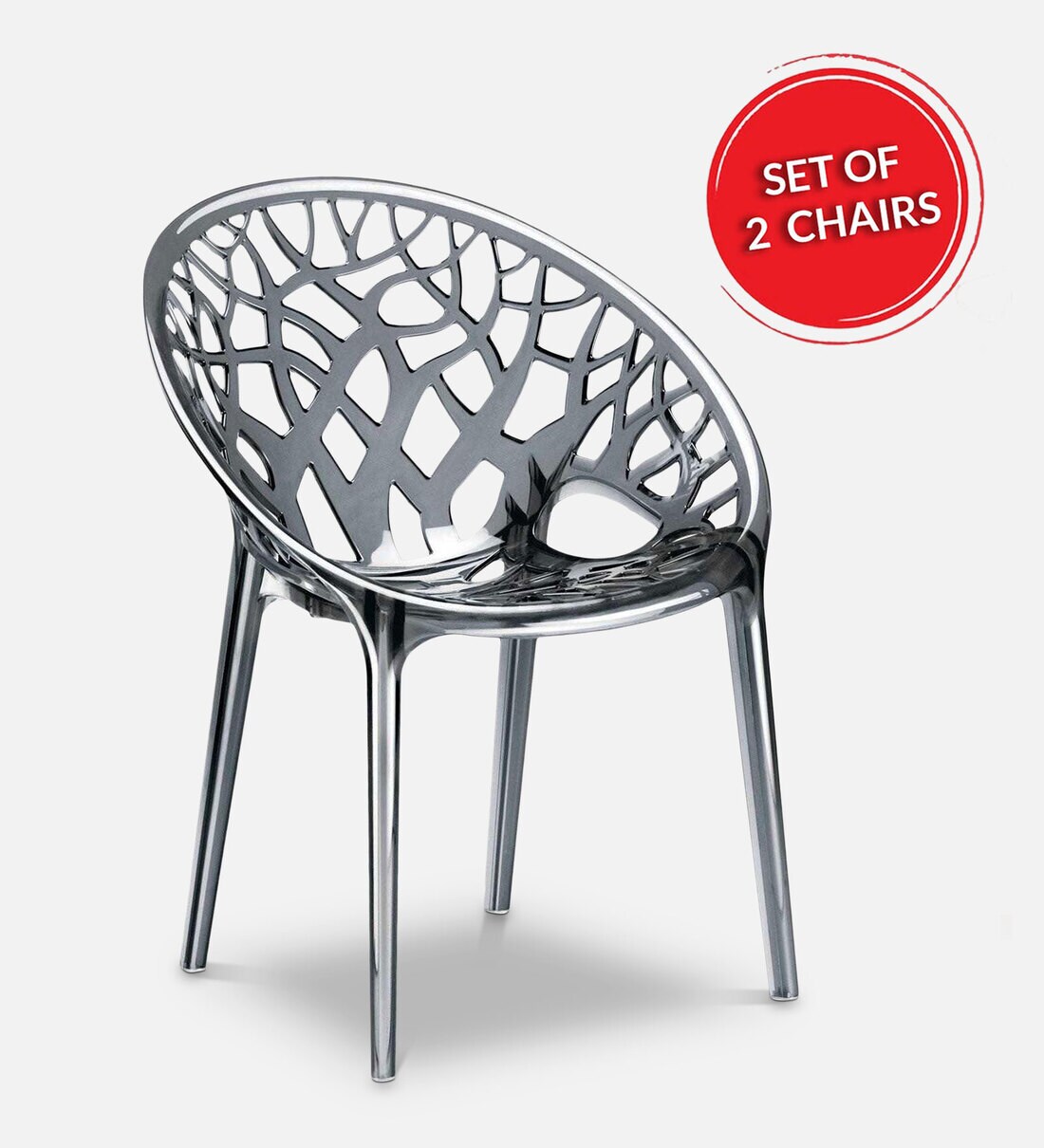 Buy Crystalpc Plastic Chair in Dream Grey Colour, Set of 2 at 17 OFF