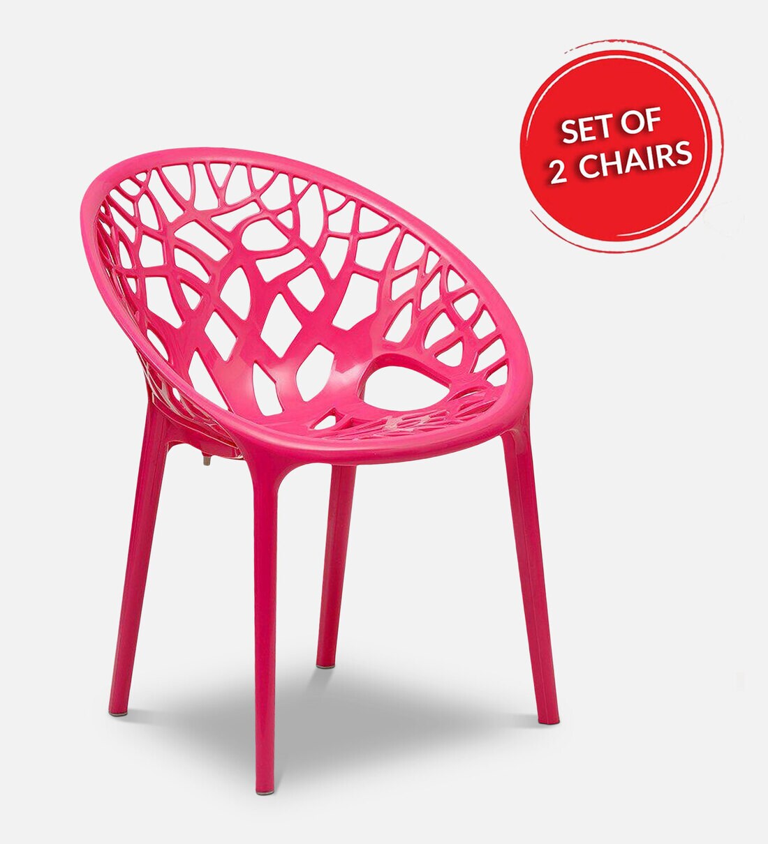 Buy Crystalpp Plastic Chair in Pink Finish, Set of 2 at 15 OFF by Nilkamal Pepperfry