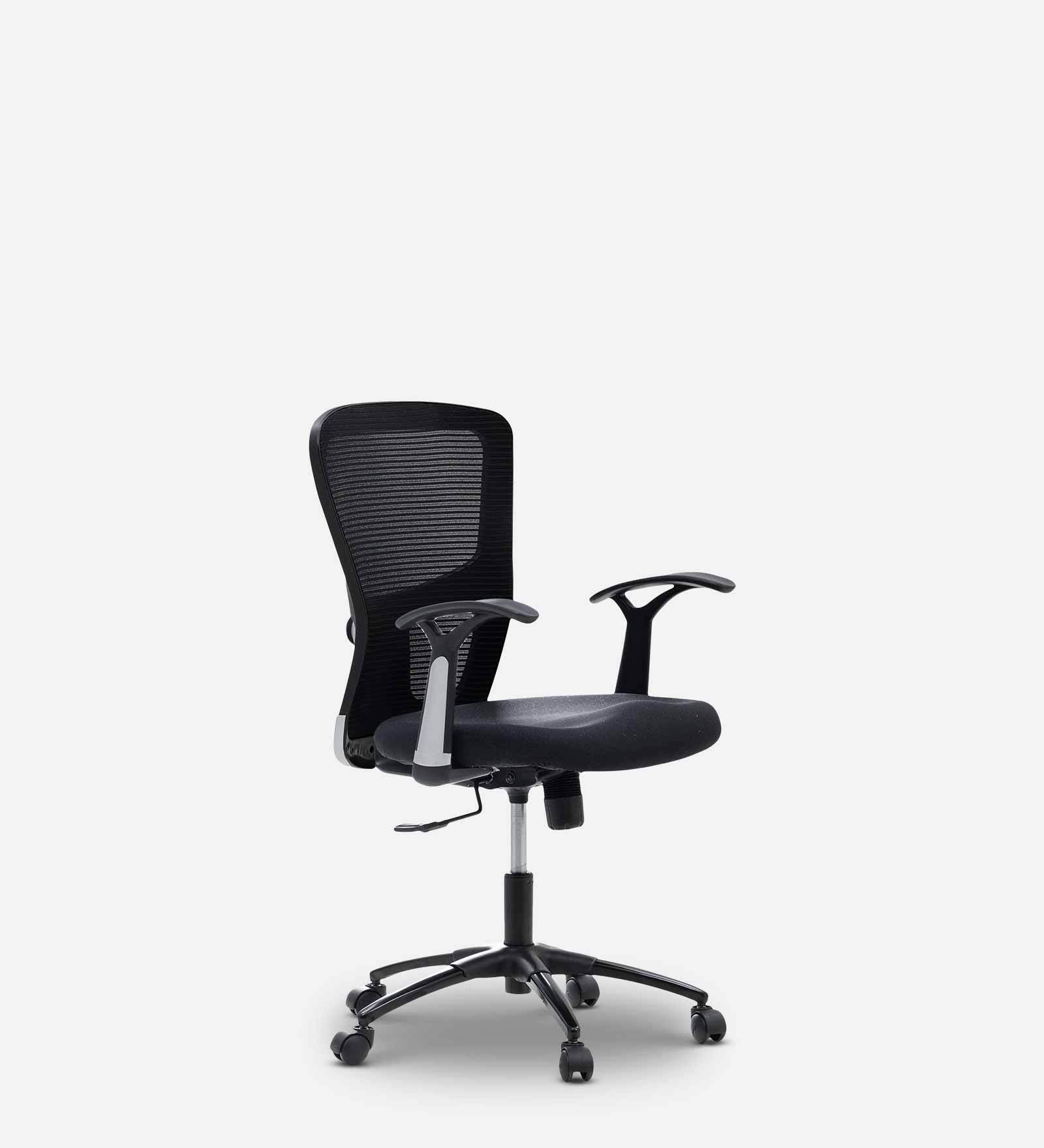 Buy Cruxe Mid Back Ergonomic Chair in Black Colour By Furlenco Online