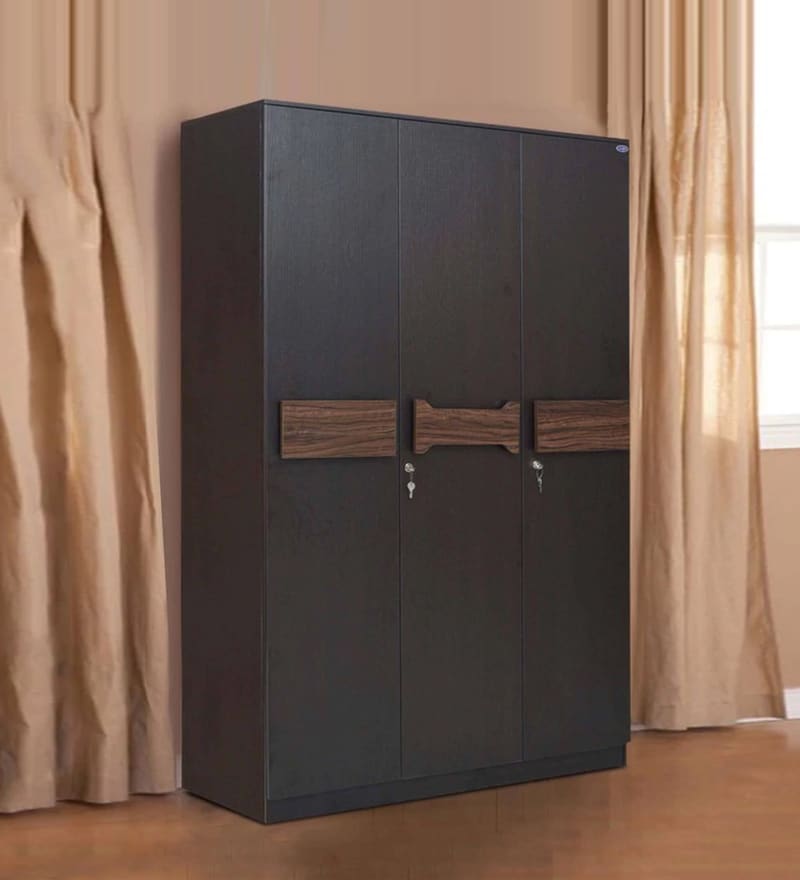 Buy Amazon Three Door Wardrobe With Drawer In Wenge Finish By