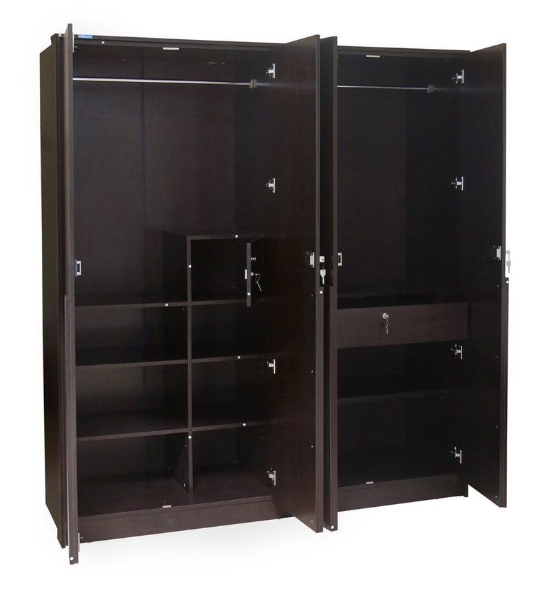 Buy Crysta Four Door Wardrobe In Wenge Colour By Nilkamal Online