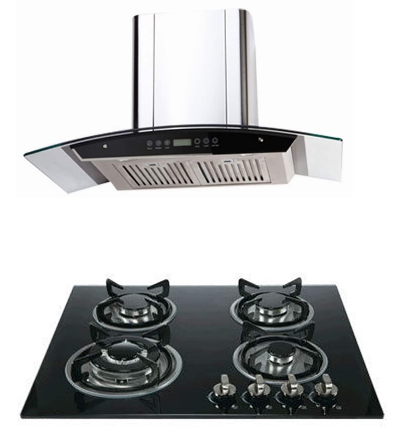 Buy Cubix 1001 90 Cm Hood Chimney & 4Burner Ai Hob Combo Online