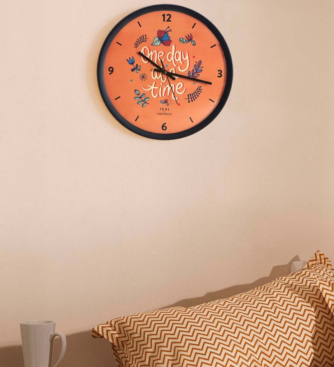 Buy Black Plastic Day Modern Wall Clock Online Modern Wall Clocks