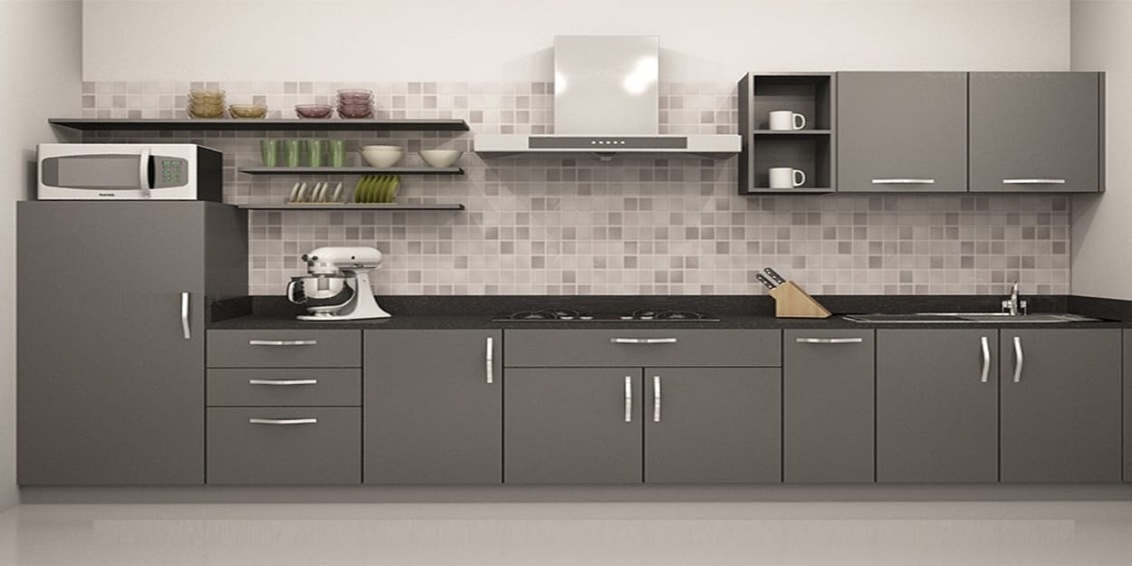 Buy Damaris Straight Modular Kitchen Designed in MDF Online Straight