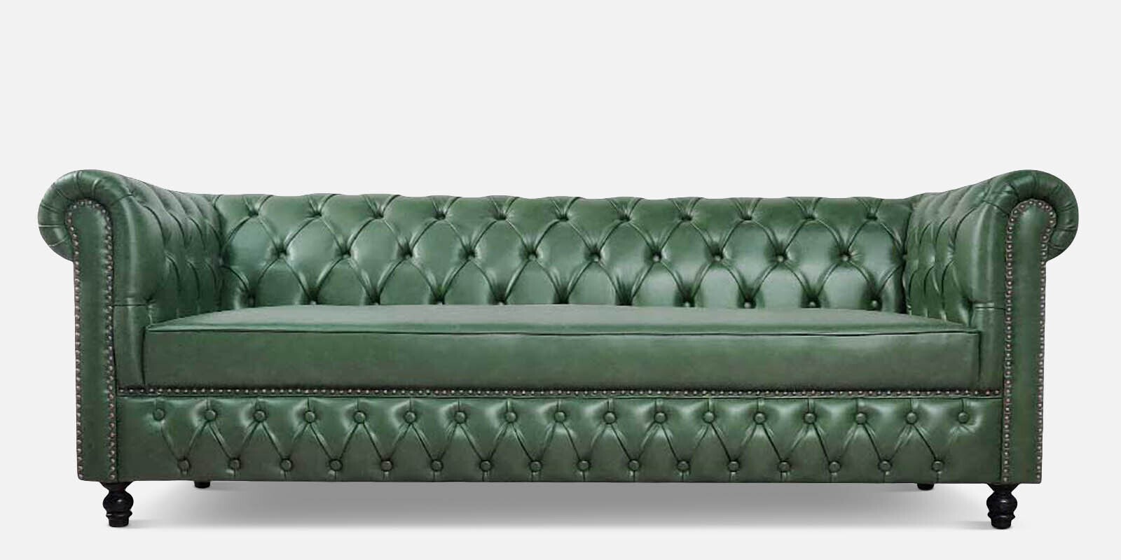 Buy Vintage Chesterfield 3 Seater Sofa In Olive Green Finish at 27 OFF