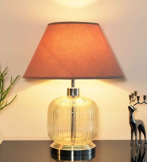 Century Beige Cotton Shade Night Lamp With Metal & Glass Base deal from pepperfry Century Beige Cotton Shade Night Lamp With Metal & Glass Base deal from pepperfry