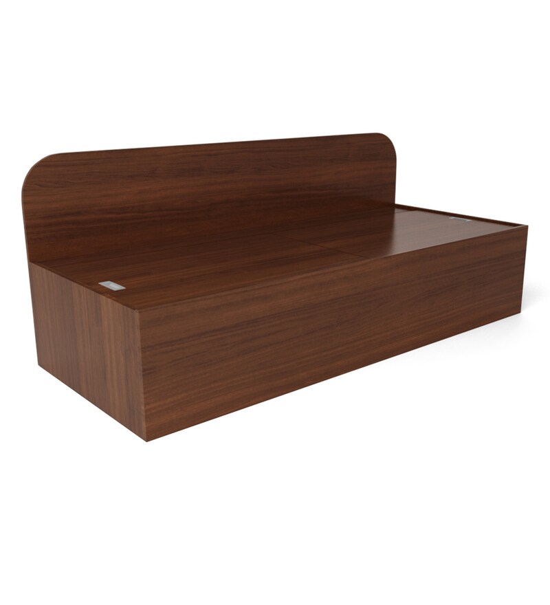 Buy Diwan Single Size Day Bed with Box Storage in Walnut Color by