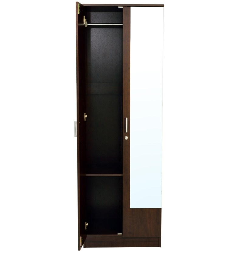 Hotaka 2 Door Wardrobe With Mirror In Walnut Finish By Mintwud