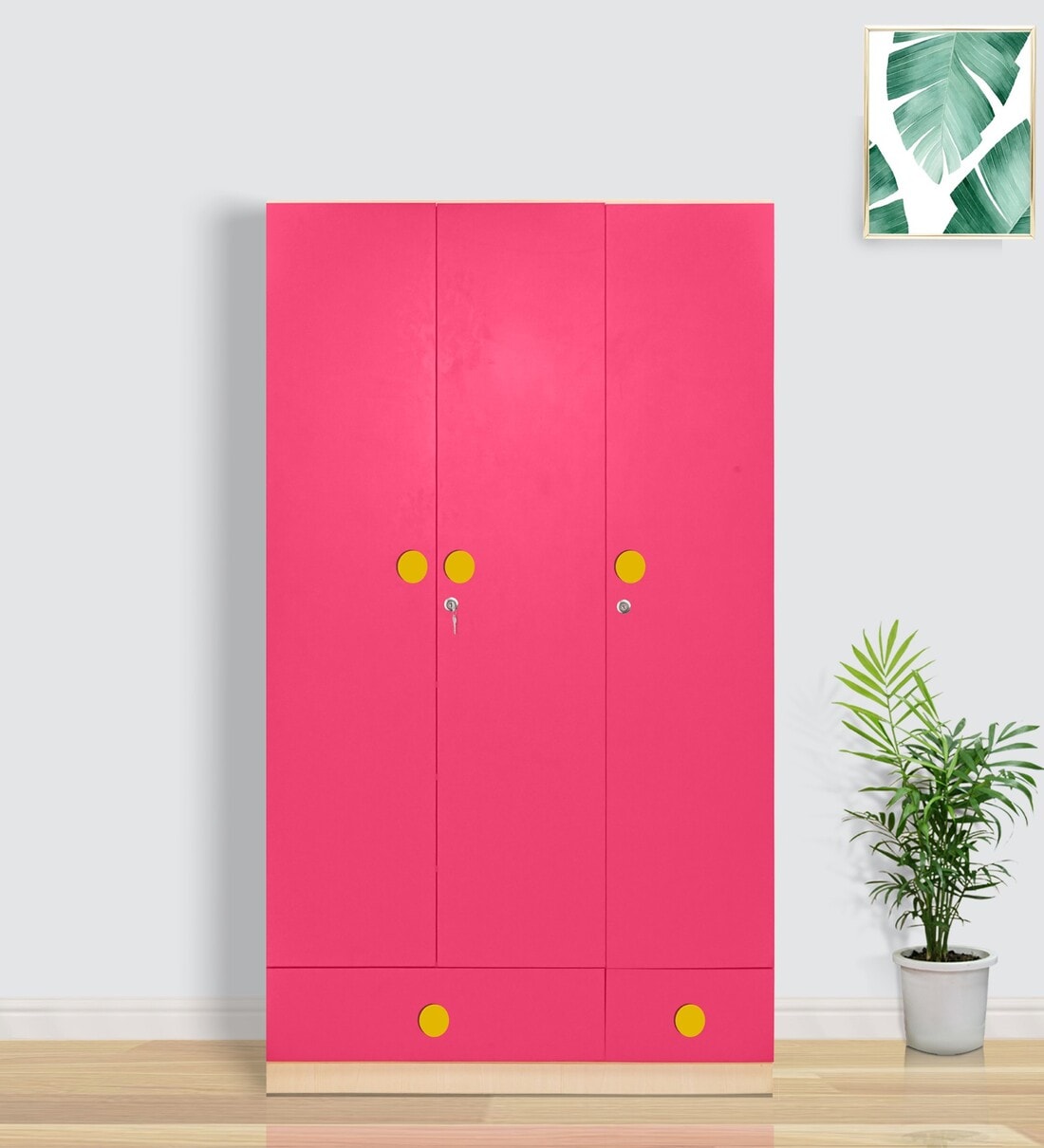 Kids 3-Door ZRK Sheet Wardrobe – Dolphin & Butterfly Design (5ft x 4ft) main image 1