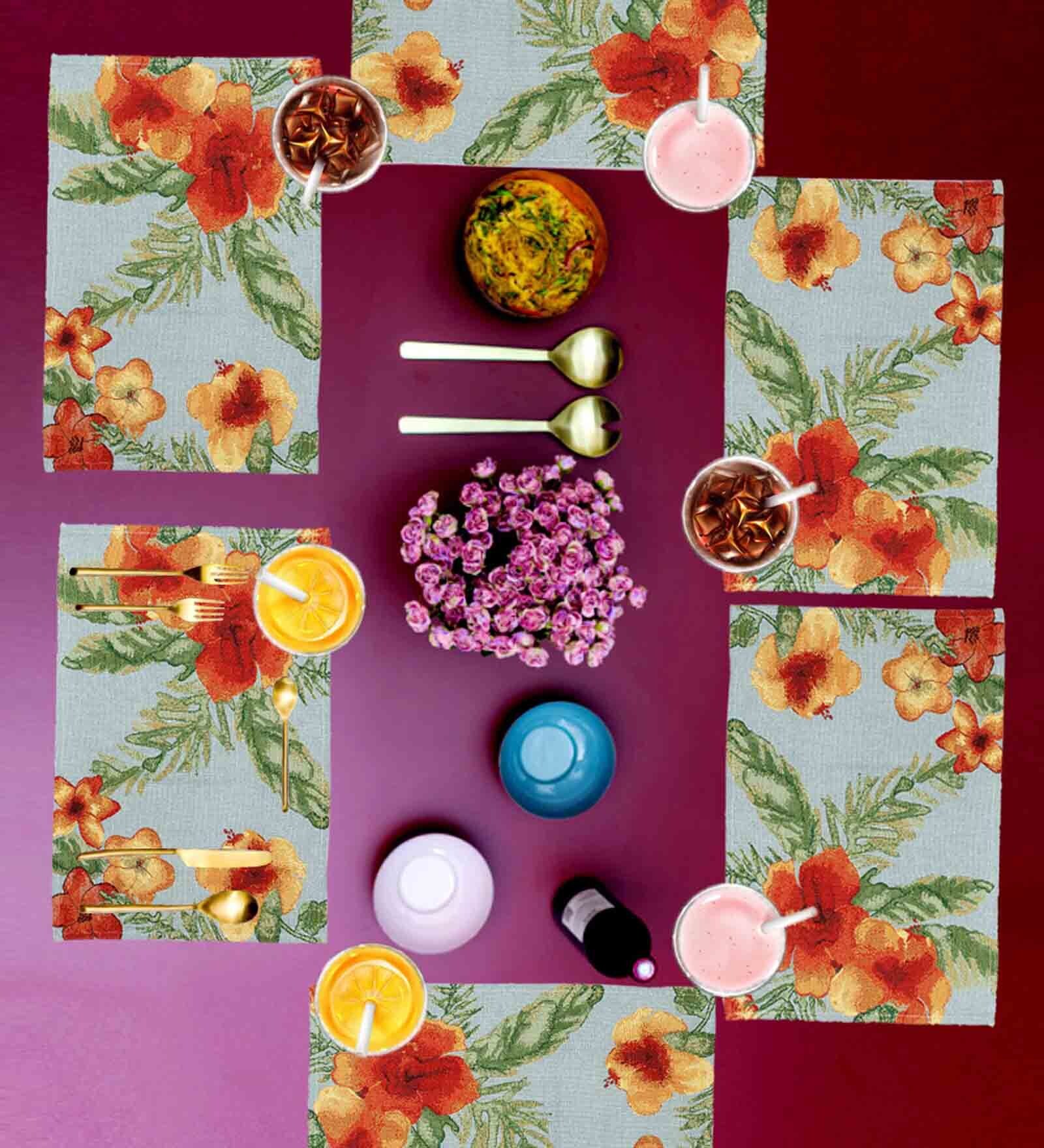Buy Dreamy Floral Multicolor (13x19) Cotton and Polyester Table
