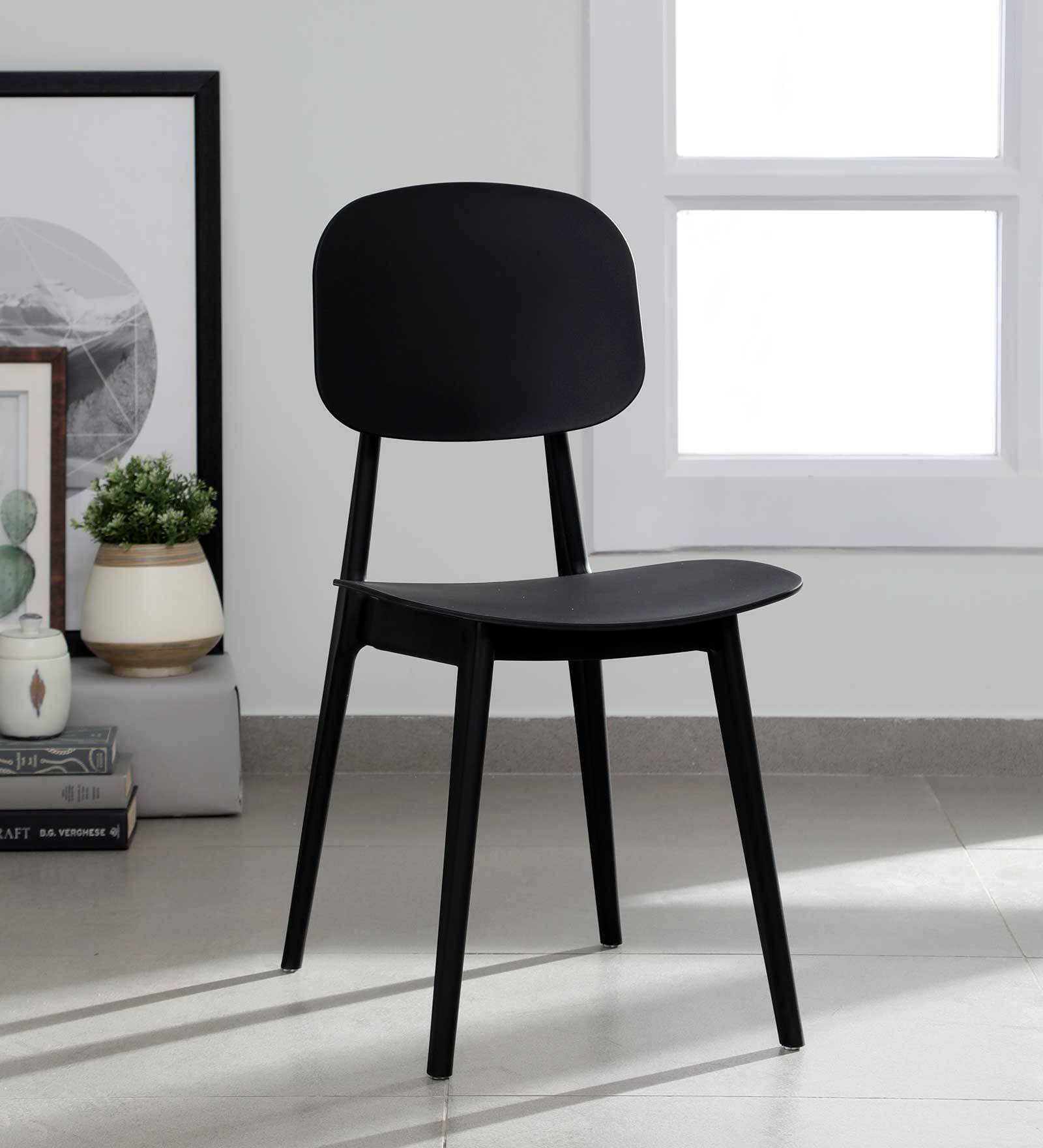 Buy Duke Fiber Cafe Chair in Black Colour at 20 OFF by Pansy Furniture