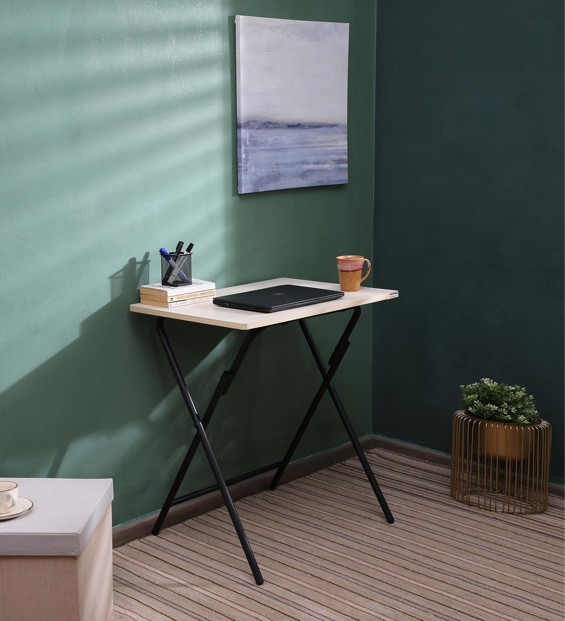 Buy Foldable Study Table in Light Acacia Finish at 25 OFF by Woodware