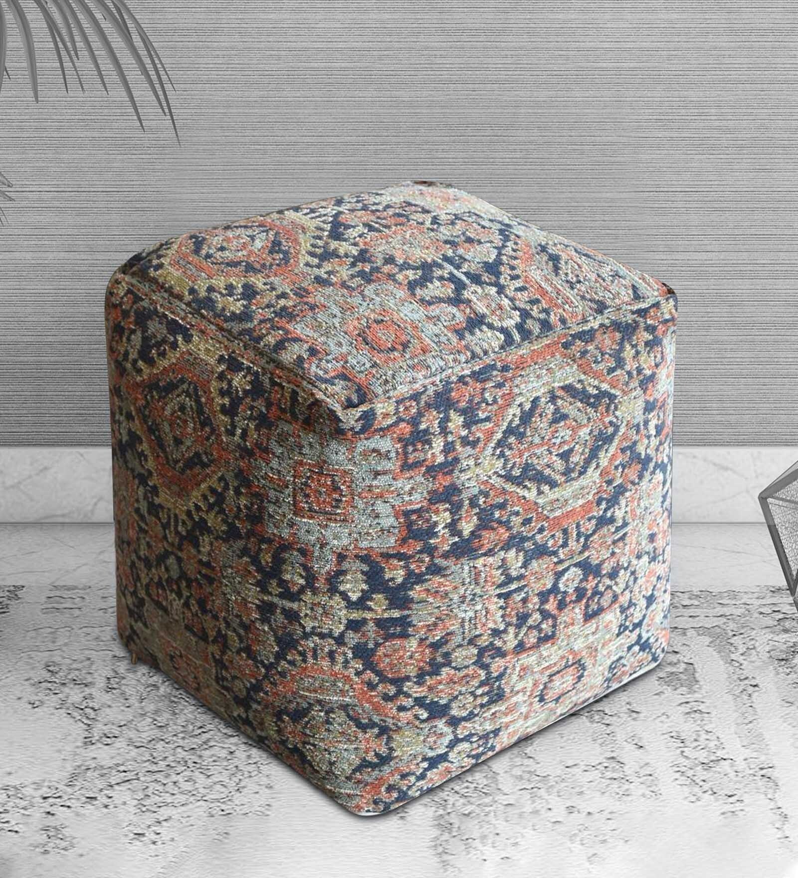 Buy Edisto Hand Made Pouffe in Multi Colour by The Rug Republic Online