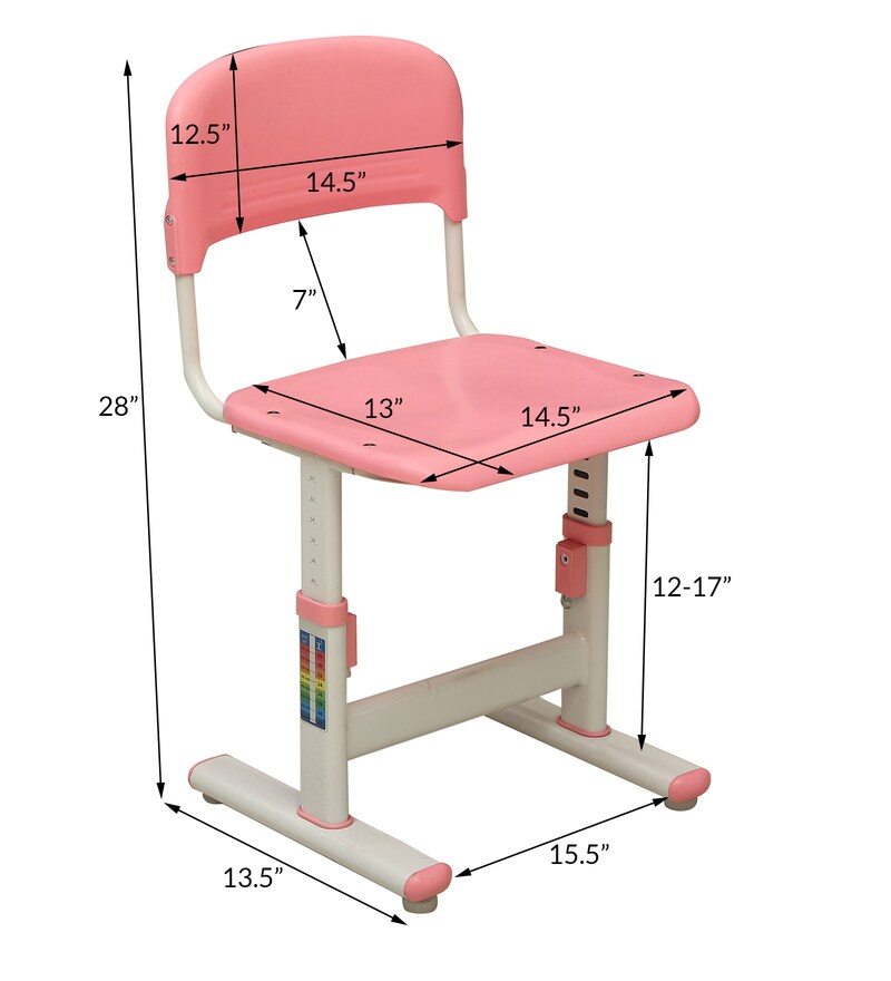 Ein Kids Study Table Chair Set In Pink White Colour By Bubblegum