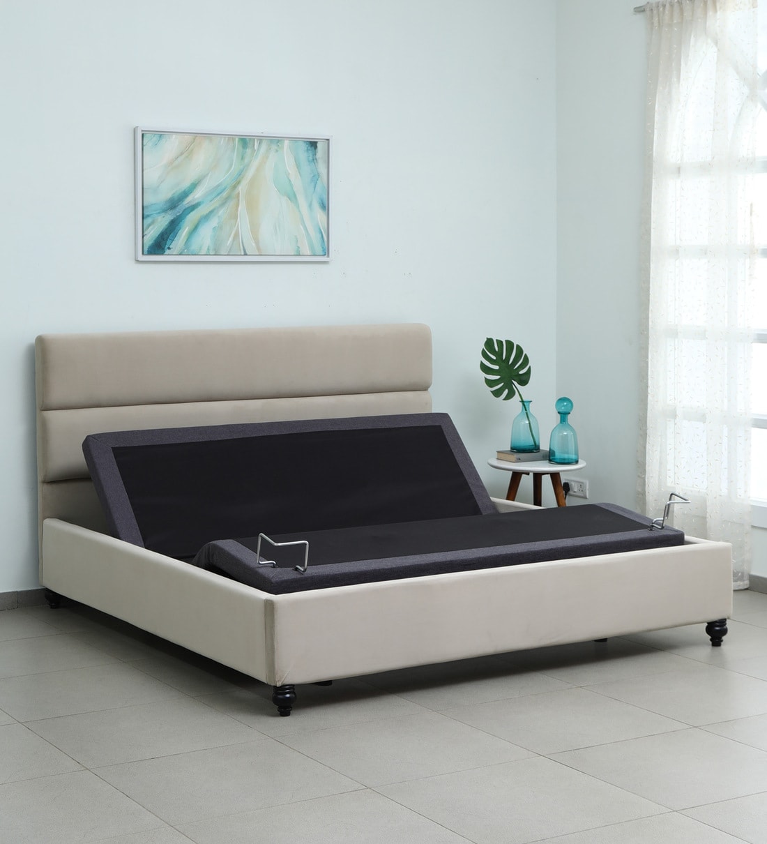 Buy Elev8 Queen Size Smart Bed in Denver Beige Colour Online - Folding ...